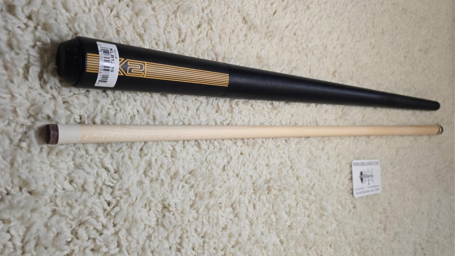 K2 Pool KLB12 Cue Matte Black With Gold W/ K2 LD 12.5MM Shaft!