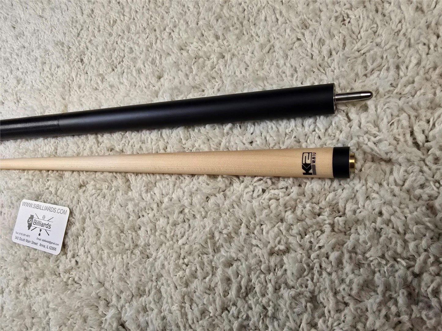 K2 Pool KLB12 Cue Matte Black With Gold W/ K2 LD 12.5MM Shaft!