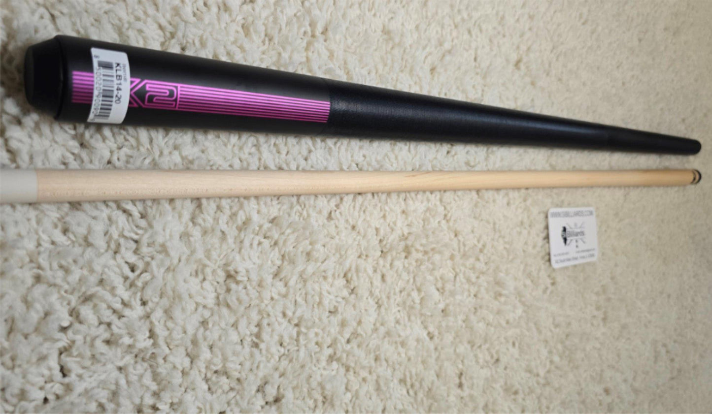 K2 Pool KLB14 Cue Matte Black With Purple W/ K2 LD 12.5MM Shaft!