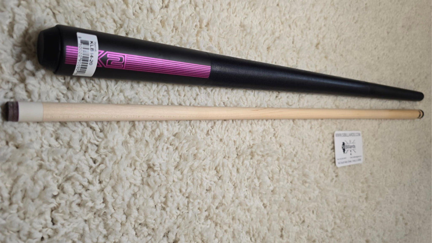 K2 Pool KLB14 Cue Matte Black With Purple W/ K2 LD 12.5MM Shaft!