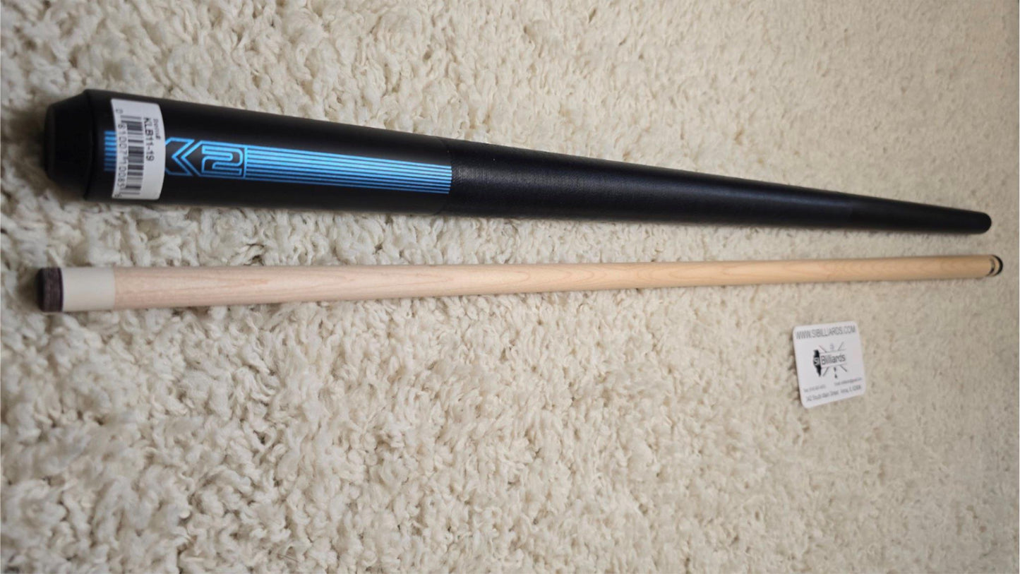 K2 Pool KLB11 Cue Matte Black With Blue W/ K2 LD 12.5MM Shaft!