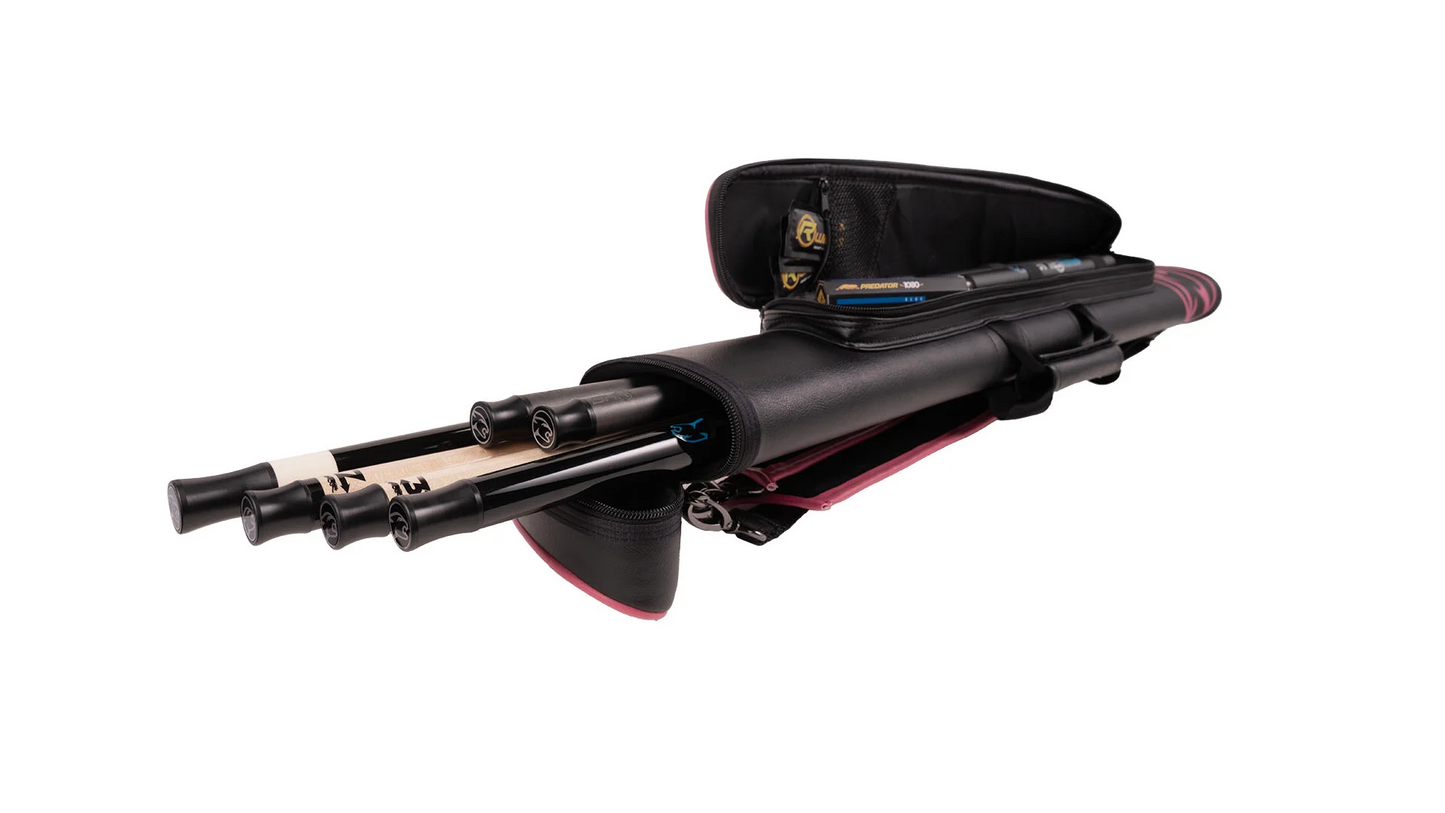 Predator Roadline Black/Pink Pool Cue Hard Case - 2 Butts x 4 Shafts New!!