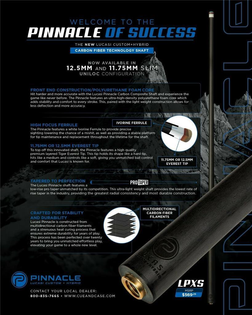 LPXS Lucasi Pinnacle Carbon Fiber Composite Shaft! Uniloc! Brand New! Ships Free