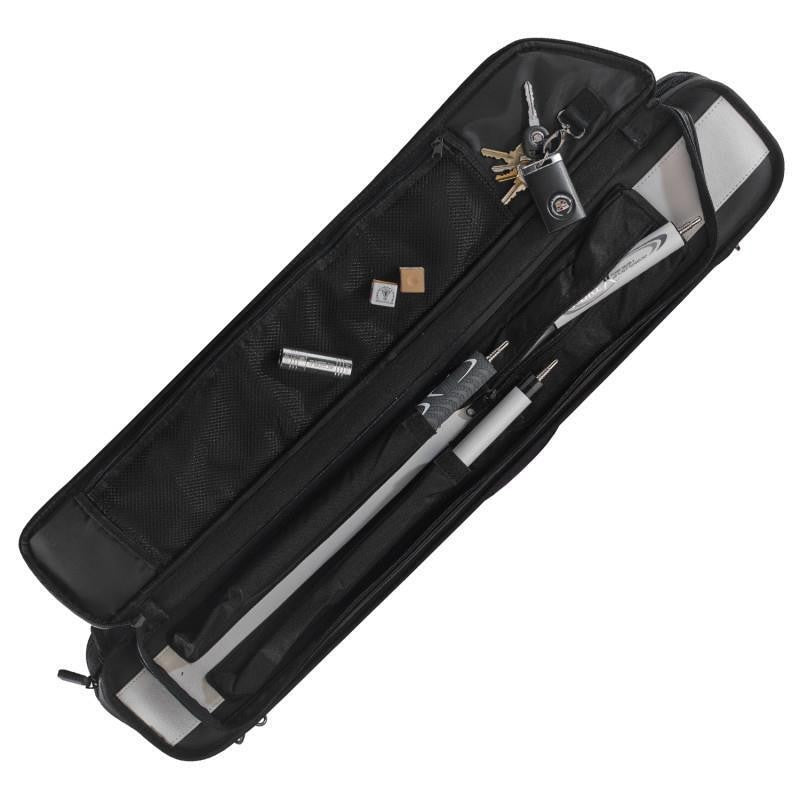 Lucasi LC1048W Soft Cue Case, Holds 4 Butts & 8 Shafts, Black White Tan