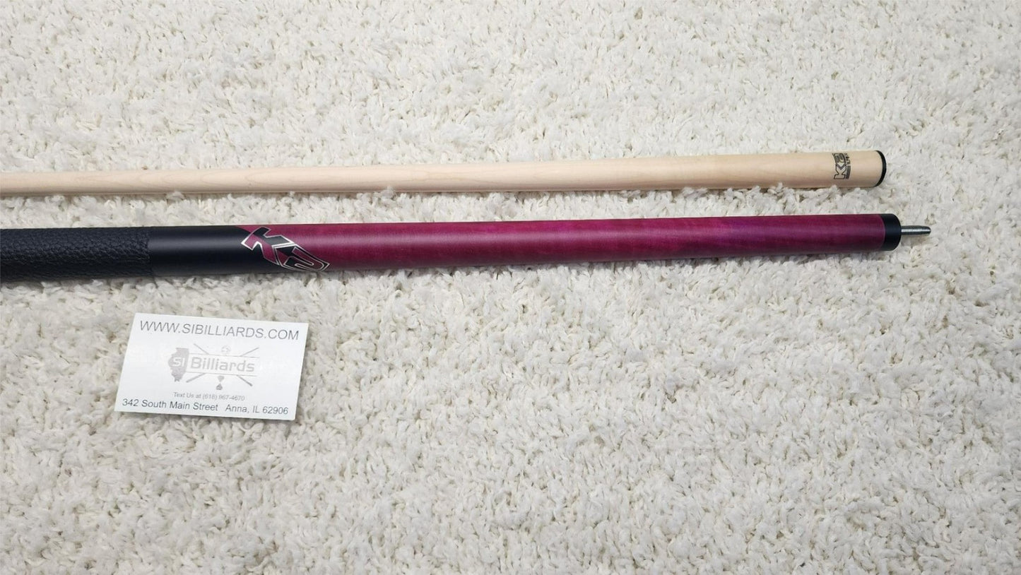 K2 Pool Cue KLCPK Pink w/ Leather Wrap Play Cue w/ Low Deflection 11.75MM Shaft