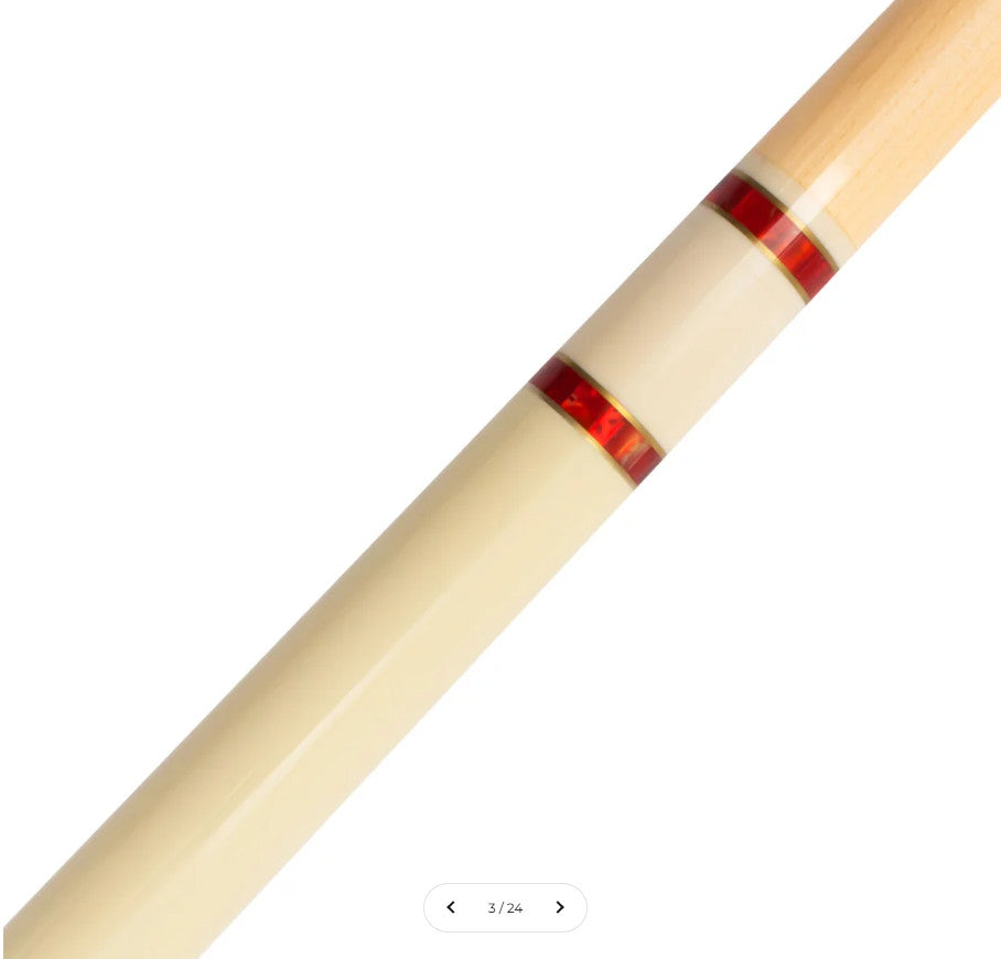 Meucci BMC Glass Rose White with Red! 12.5mm The Pro Shaft! Free 1X1 Hard Case!
