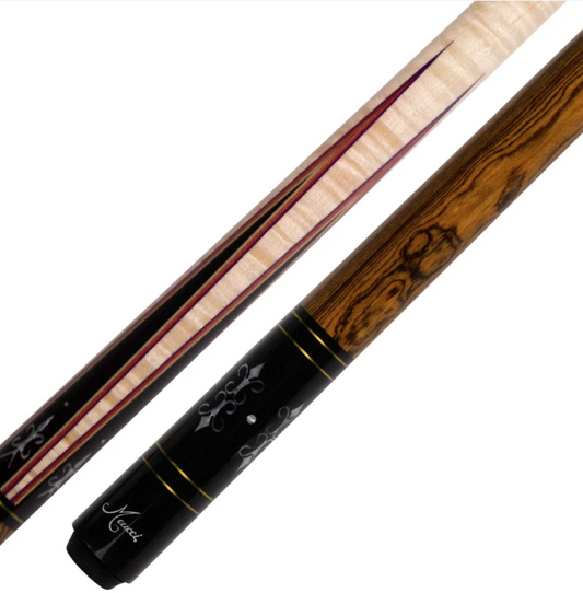 Meucci ANW‑3 All Natural Wood 3 Pool Cue, Pro Shaft, Bocote Handle - Free Case!