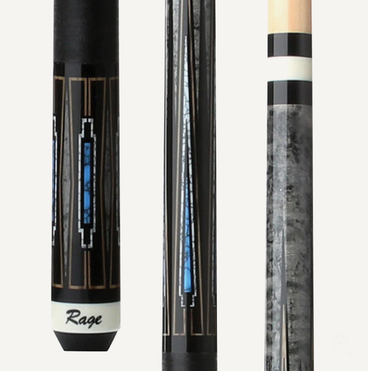 Rage RG217 Blue Deco Pool Cue – Black Nylon Wrap – 2‑Piece Billiard Cue
