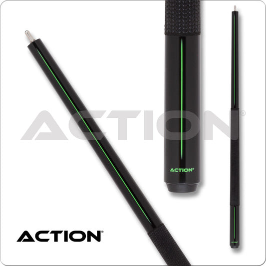 Action ABK11 Break Cue 25oz Black Neon Green Stripe Phenolic Tip New