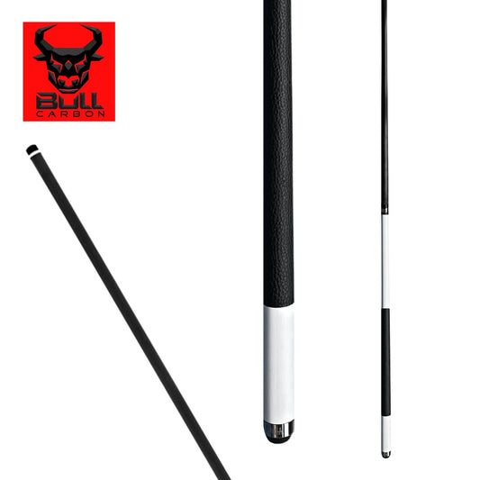 Bull Carbon LD15 Pool Cue White Matte 29 Inch Low Deflection Carbon Fiber