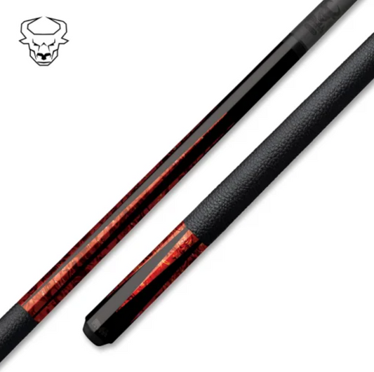 Bull Carbon BCL20 Red Abalone Inlays Pool Cue - Carbon Fiber Shaft – Uni‑Loc