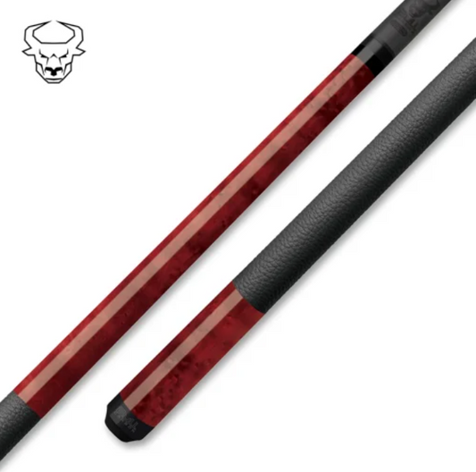 Bull Carbon BCC13 Pool Cue – Red Birdseye Maple - Carbon Fiber Shaft –Uni‑Loc