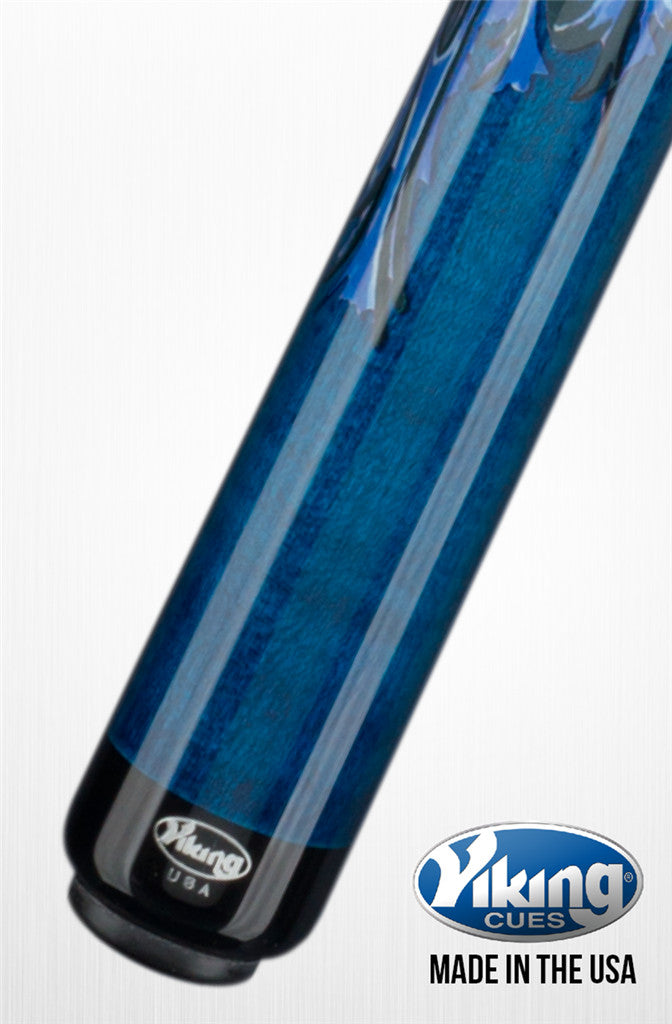 Viking Cues Blue Dragon Pool Cue Stick 13mm ViKORE Shaft, 19 oz Billiards Cue