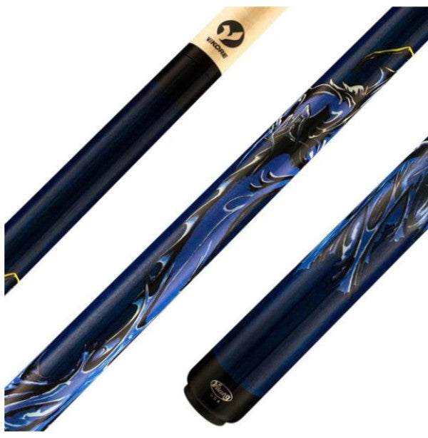 Viking Cues Blue Dragon Pool Cue Stick 13mm ViKORE Shaft, 19 oz Billiards Cue