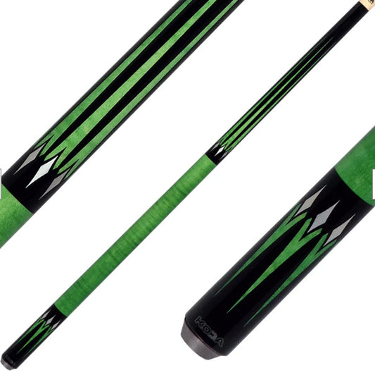 KODA KD46GN Black with Green Points Graphic No Wrap Play Cue 12.5 mm Shaft
