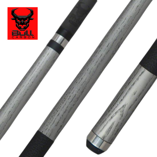 Bull Carbon LD3 Cue | 29" Carbon Fiber Shaft | Silver & Black | Uni-Loc