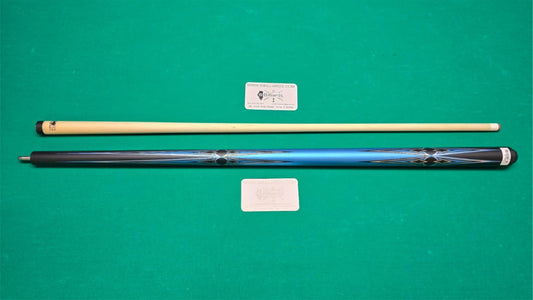 K2 KL160BL Pool Cue Matte Metallic Blue with Silver and Black Graphic 12.5 mm