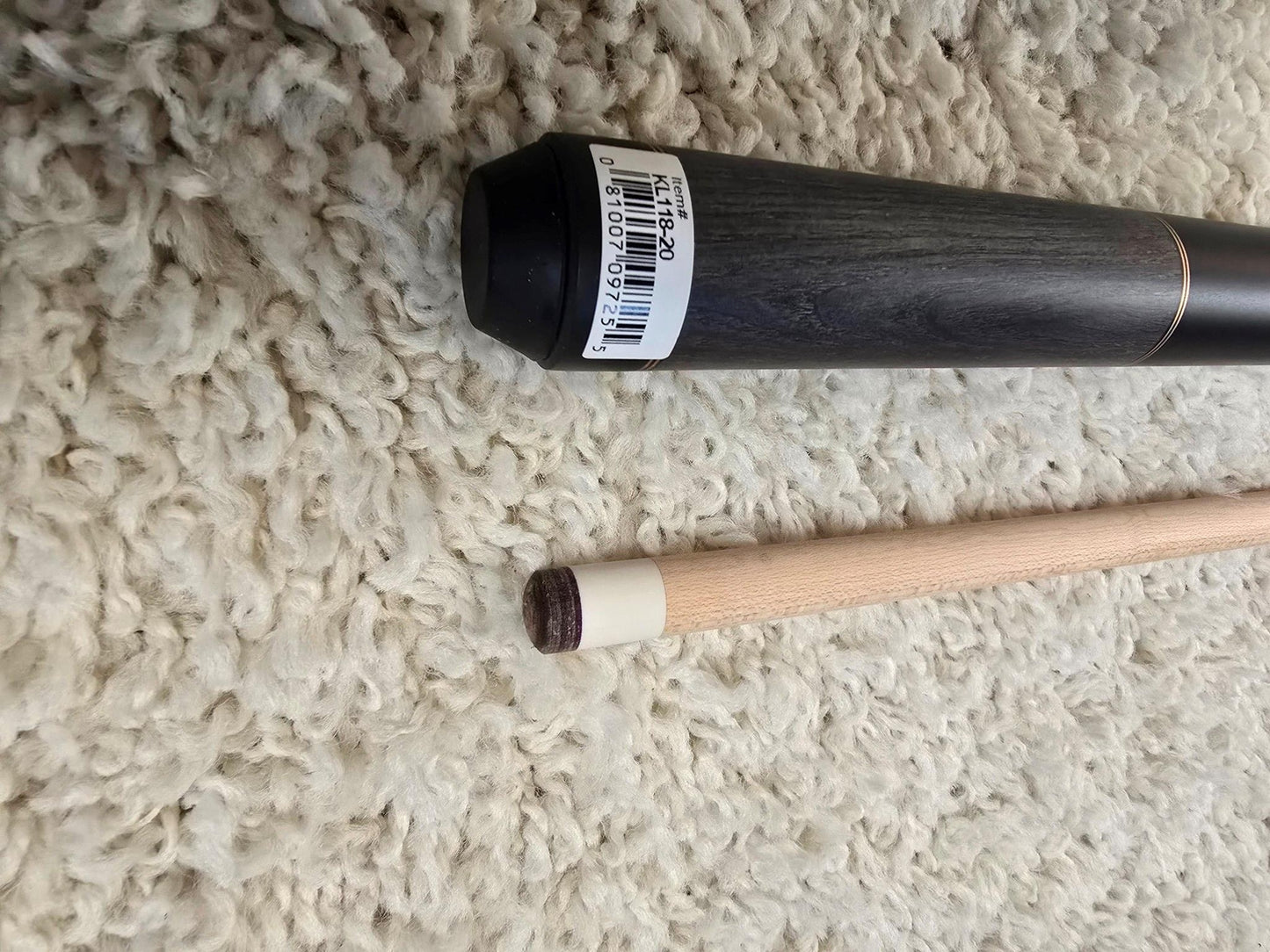 K2 Pool Cue KL118 Gray Exotic Wood With Dual Copper Rings! 12.5 mm Shaft!