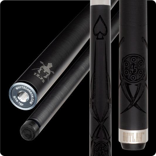Outlaw OL64 Midnight Series Pool Cue with Spartan Carbon Shaft, 12.75mm Tip