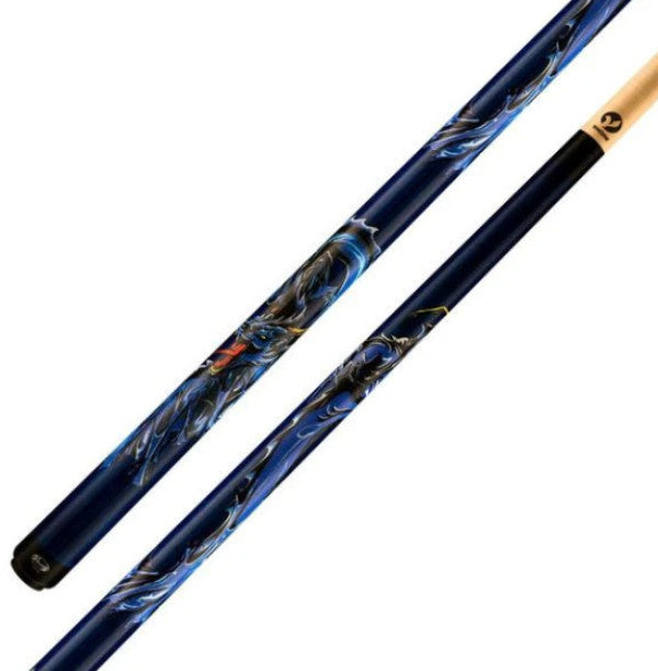 Viking Cues Blue Dragon Pool Cue Stick 13mm ViKORE Shaft, 19 oz Billiards Cue