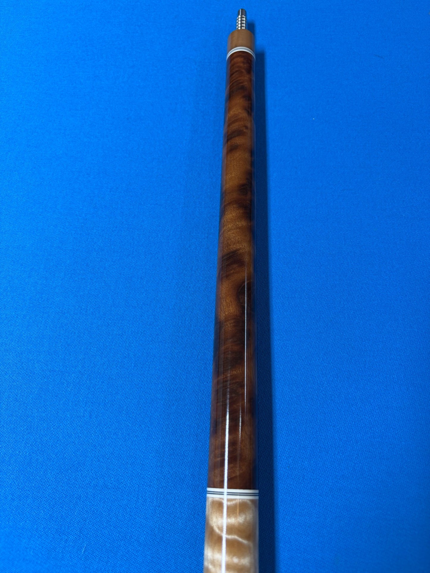Don Hale Custom Cue Camphor Burl with Quilted Maple Two Shafts! Radial Joint!