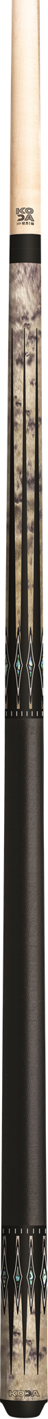 Koda Gray-Stained Maple with Black and Abalone Points Graphic Pool Cue - KD54