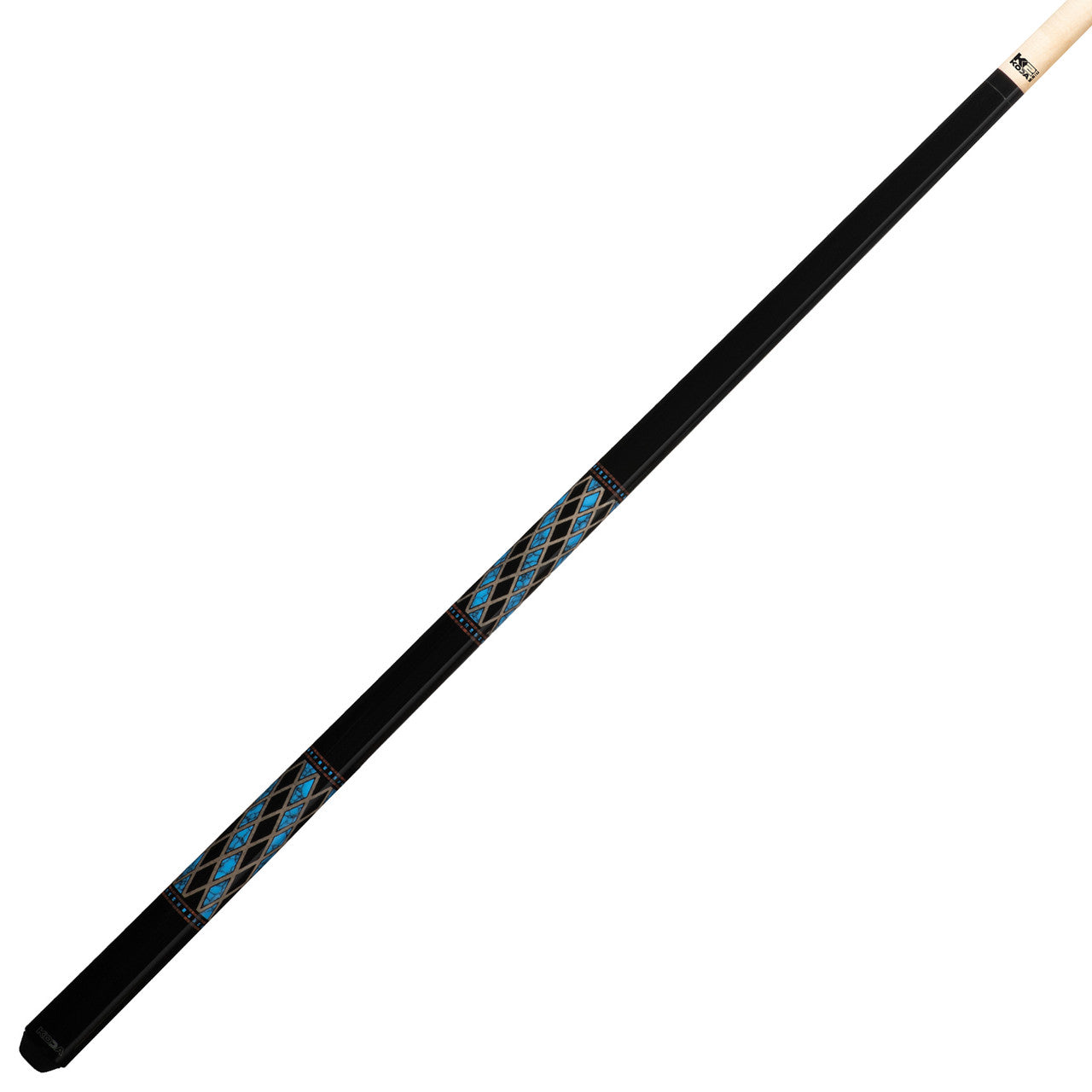 K2 Pool Cue KL115 Gloss Black, Turquoise/Black Diamond W/ K2 LD 12.5MM Shaft!