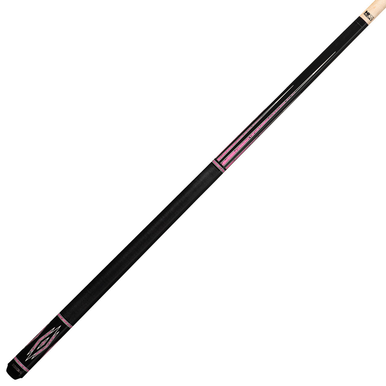 K2 Pool Cue KL140 Gloss Black, Pink Marcota Points W/ K2 LD 12.5MM Shaft!
