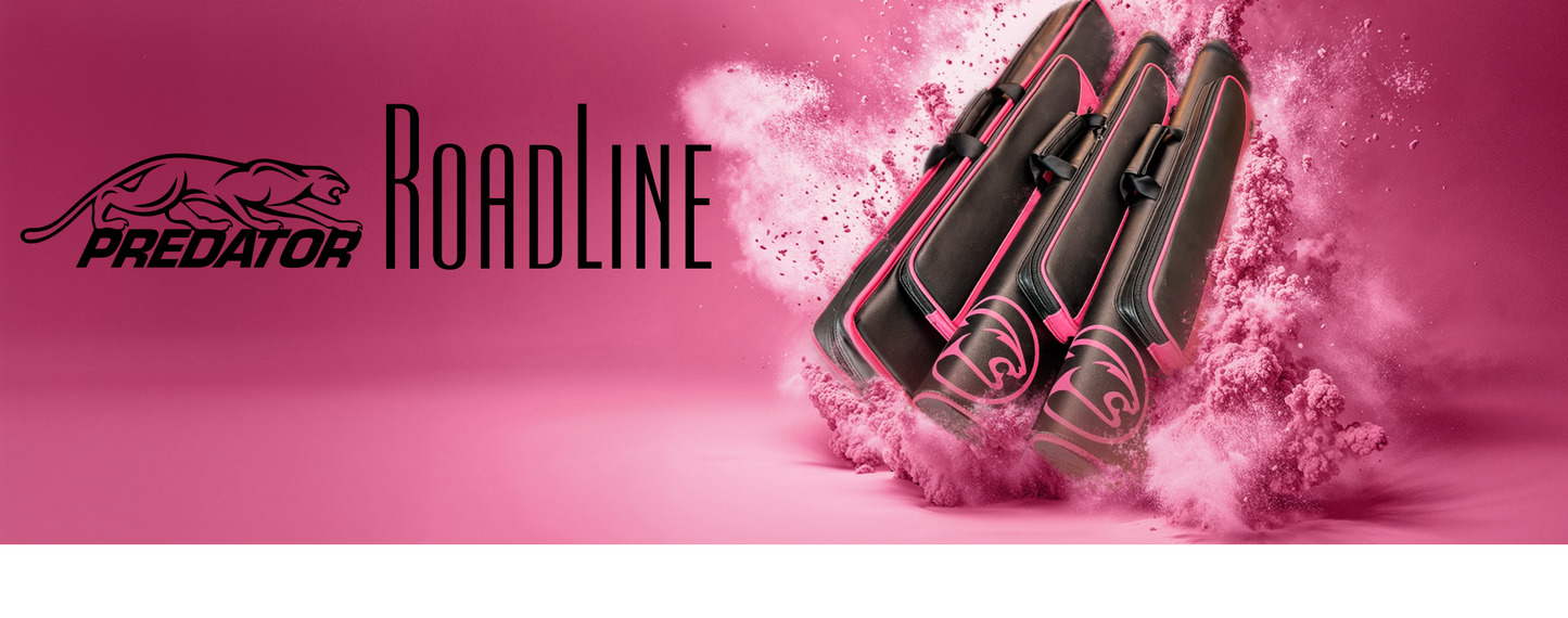 Predator Roadline Black/Pink Pool Cue Hard Case - 2 Butts x 4 Shafts New!!