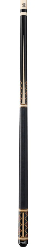 Pure X Midnight Black/Natural Maple and Bocote/Thuya Burl Cue with Black Linen W