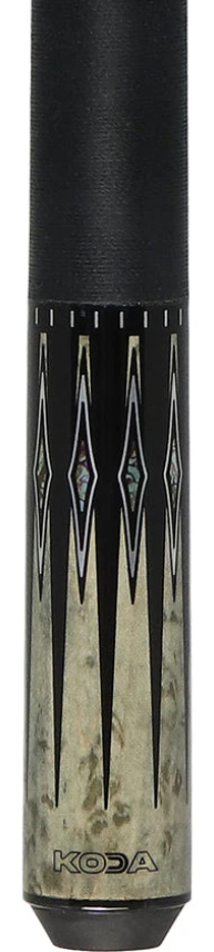 Koda Gray-Stained Maple with Black and Abalone Points Graphic Pool Cue - KD54