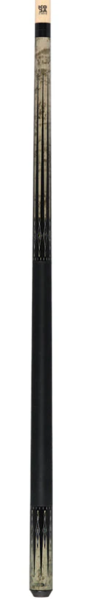 Koda Gray-Stained Maple with Black and Abalone Points Graphic Pool Cue - KD54