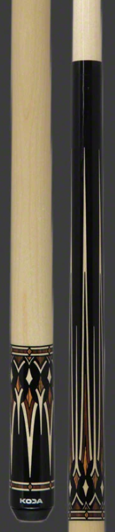 KODA Black with Cocobolo and Maple Graphic Pool Cue - KD53 19 oz 13 mm
