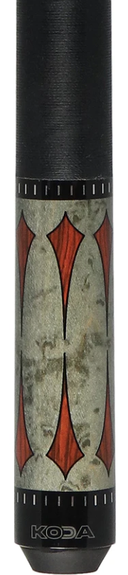 KODA Gray-Stained Maple with Cocobolo Points Graphic Pool Cue - KD49 19oz 13mm
