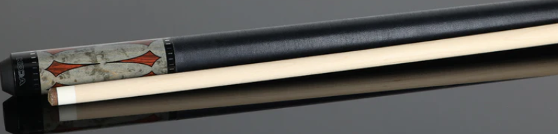 KODA Gray-Stained Maple with Cocobolo Points Graphic Pool Cue - KD49 19oz 13mm