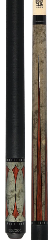 KODA Gray-Stained Maple with Cocobolo Points Graphic Pool Cue - KD49 19oz 13mm