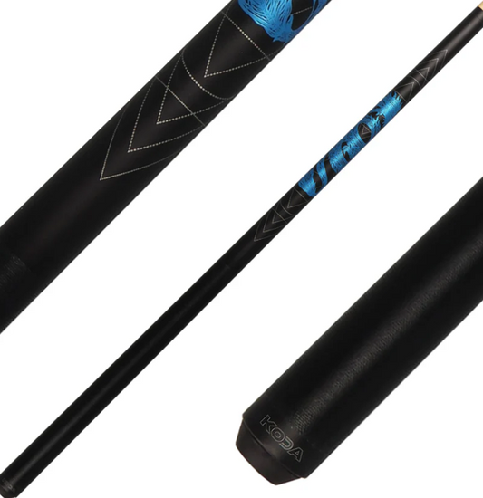 KODA KDV15BL Pool Cue | Blue Dragon Graphic | No Wrap | 19oz | 12.5 mm Tip | New