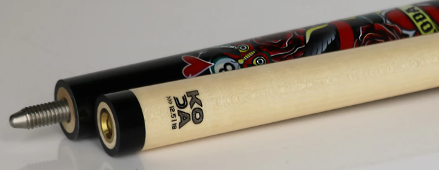 Koda KDV20 Pool Cue | Black w/ Eightball Rose Graphic | 19oz | 12.5 mm Tip | New