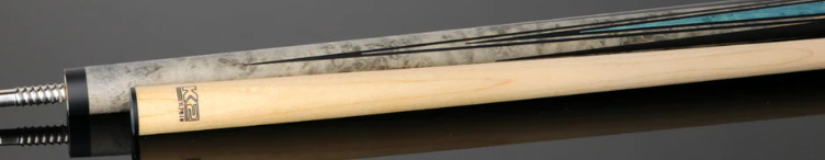 K2 KLLE1W Pool Cue – Matte Gray Maple w/ Blue Points, Leather Wrap, 11.75mm LD S