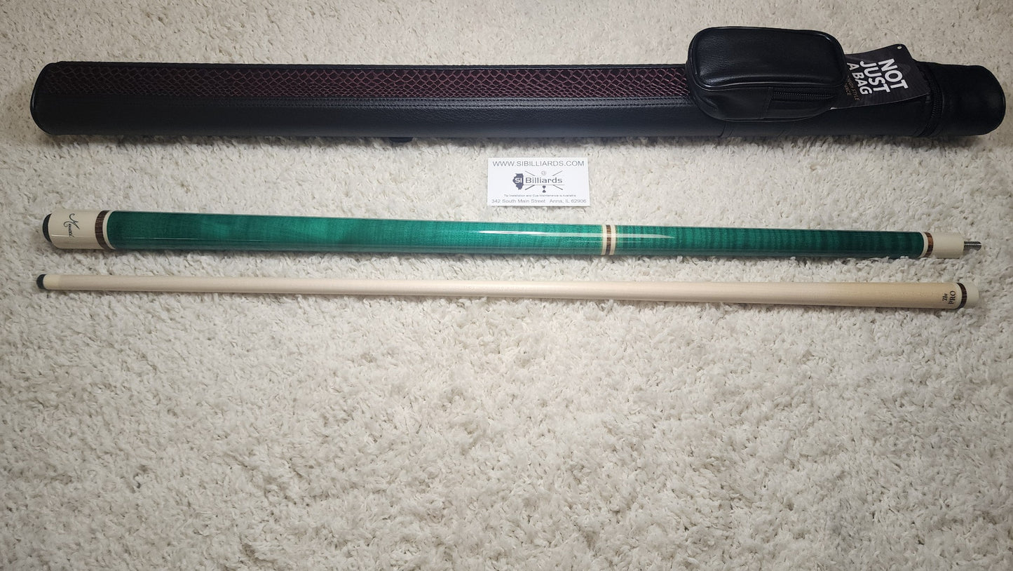 Meucci ANW-1 Green Stained Pool Cue w/ Pro Shaft & Free Hard Case!