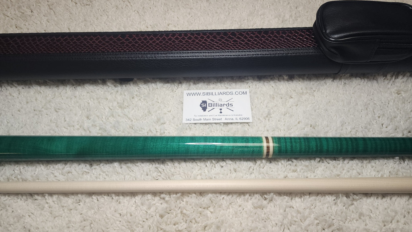 Meucci ANW-1 Green Stained Pool Cue w/ Pro Shaft & Free Hard Case!