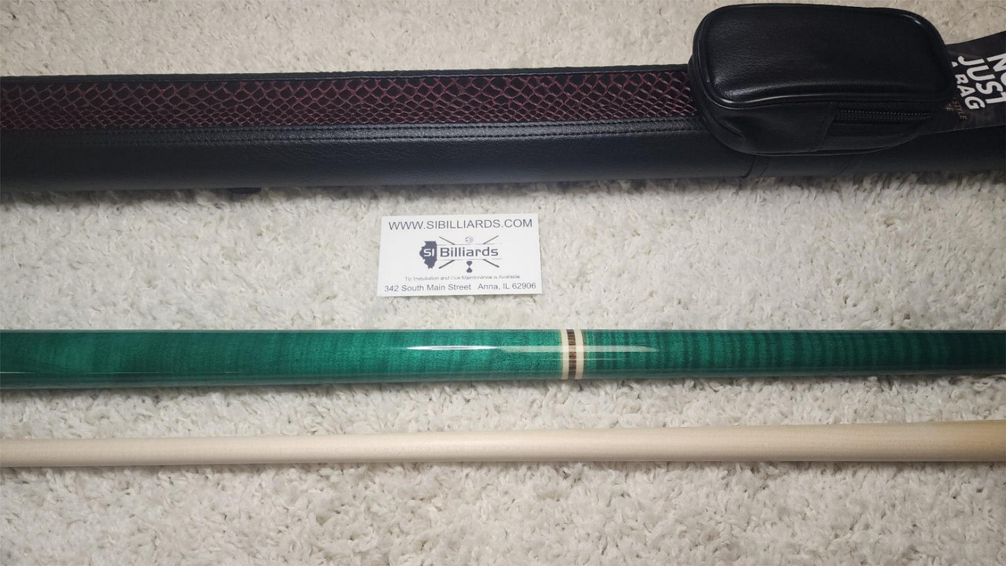 Meucci ANW-1 Green Stained Pool Cue w/ Pro Shaft & Free Hard Case!