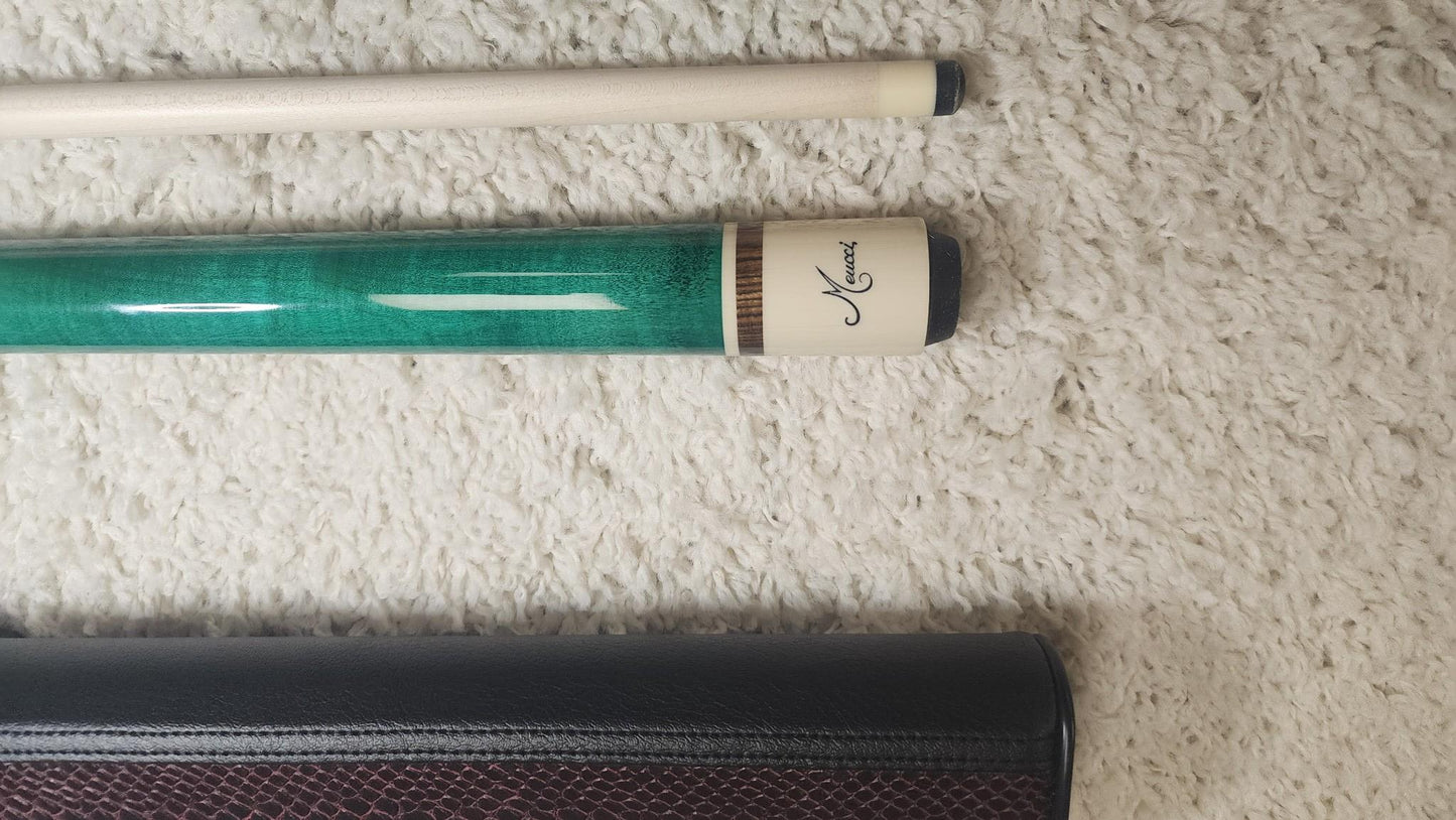 Meucci ANW-1 Green Stained Pool Cue w/ Pro Shaft & Free Hard Case!