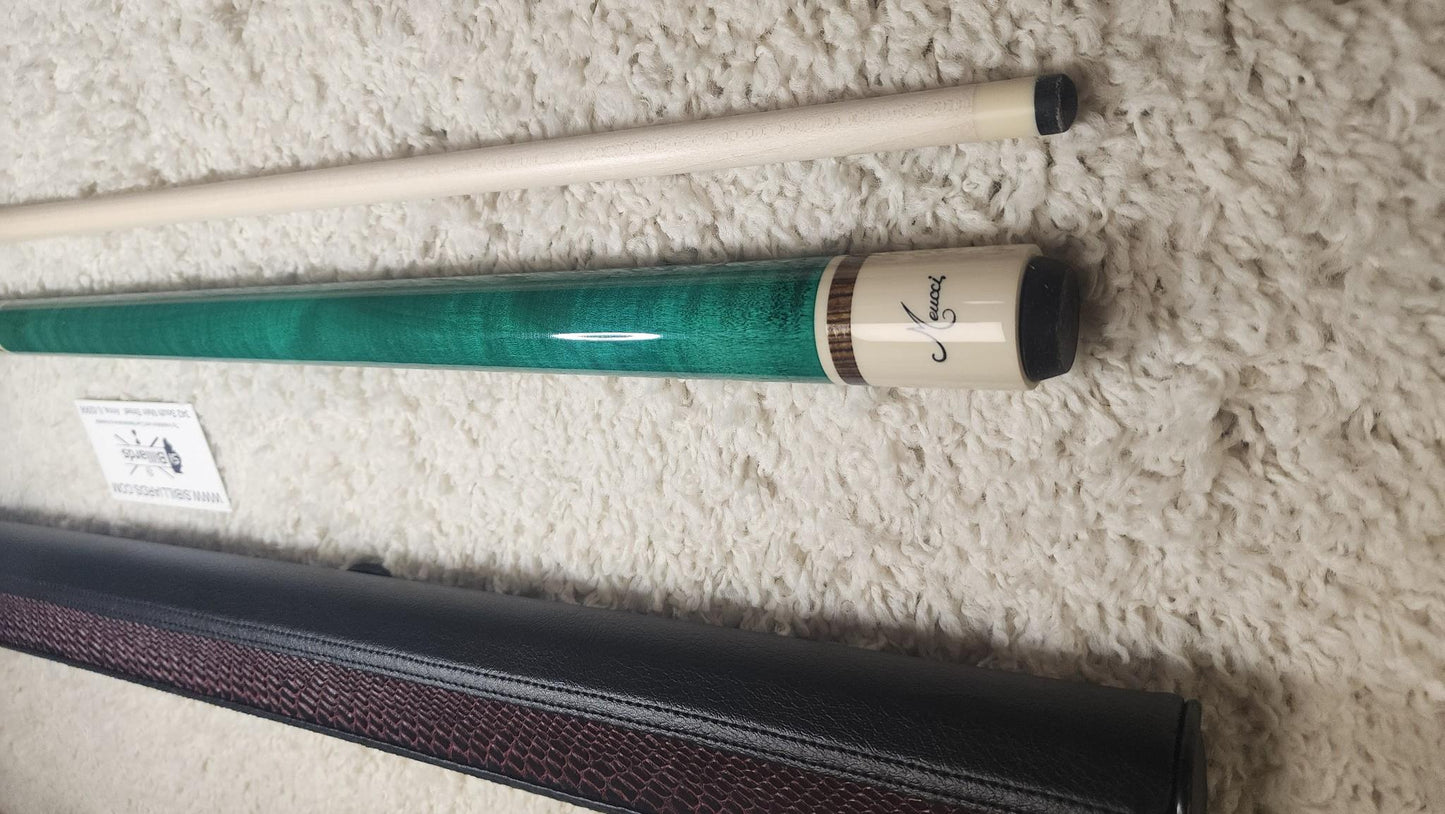 Meucci ANW-1 Green Stained Pool Cue w/ Pro Shaft & Free Hard Case!