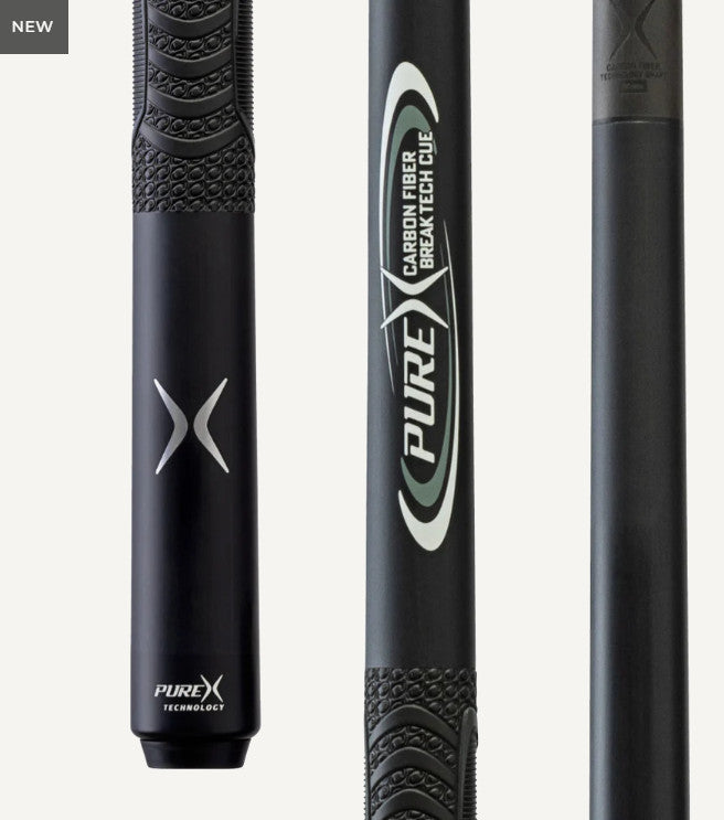 PureX Carbon Fiber Break Cue 14mm Bakelite Tip Sport Wrap Cue Stick