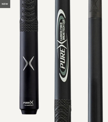 PureX Carbon Fiber Break Cue 14mm Bakelite Tip Sport Wrap Cue Stick