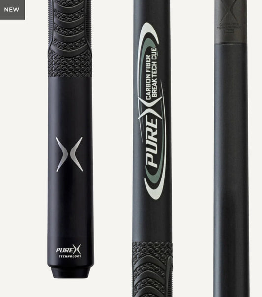 PureX Carbon Fiber Break Cue 14mm Bakelite Tip Sport Wrap Cue Stick