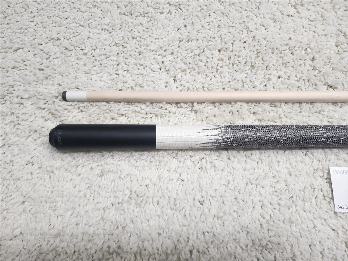 KODA KD40 Pool Cue, Matte Black, Faux Lizard Wrap, 12.5mm Maple Shaft