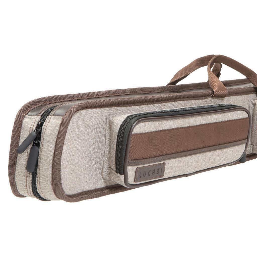Lucasi DUO 2x4 Soft Pool Cue Case - Brown Leather, Free Shipping USA
