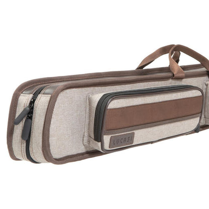 Lucasi DUO 2x4 Soft Pool Cue Case - Brown Leather, Free Shipping USA